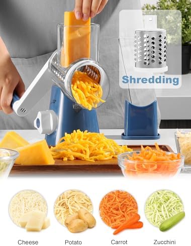 GDL Cheese Grater Hand Crank, Rotary Cheese shredder, Vegetable Slicer - Image 2