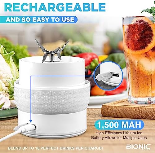 Bionic Blade Personal-Sized Blender 16.5 oz, BPA-Free, Cordless, Rechargeable 18,000 RPM Portable Blender for Shakes and Smoothies 8.6" Tall, Seen On TV - Image 3