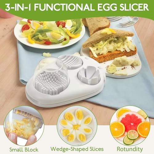 3-in-1 Egg Slicer for Hard Boiled Eggs,Stainless Steel,Heavy Duty,3 Modes - Image 3