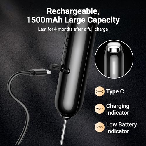 Typhur InstaWhisk Electric Milk Frother with Storage Case & Stand - 1500mAh Type-C Rechargeable Handheld Coffee Foamer Wand, Stepless Speed, Dual Whisks for Cold Foam, Latte, Matcha, Protein, Orange - Image 4