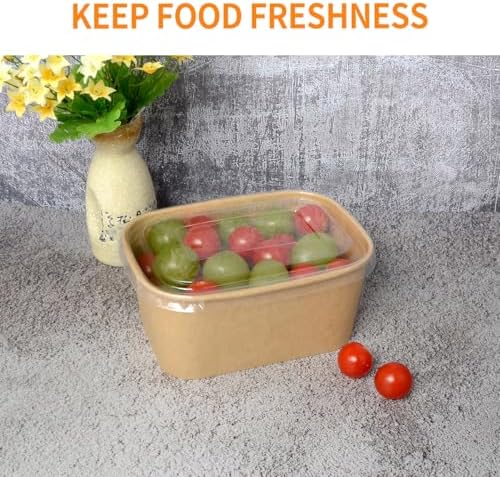 35 oz Paper Food Containers with Lids 50 Pack Meal Prep Containers