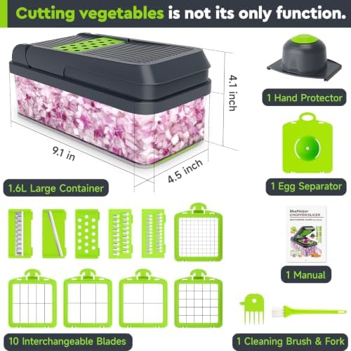 15-in-1 Vegetable Chopper, Food Veggie Chopper With Container
