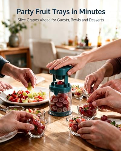 Grape Cutter for Toddlers, Strawberry Slicer & Tomato Cutter, Blue - Image 4