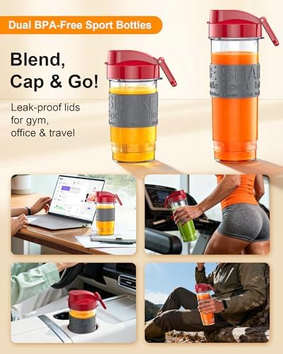 10-Piece Portable Personal Blender, 650W Smoothie Blenders - Image 5