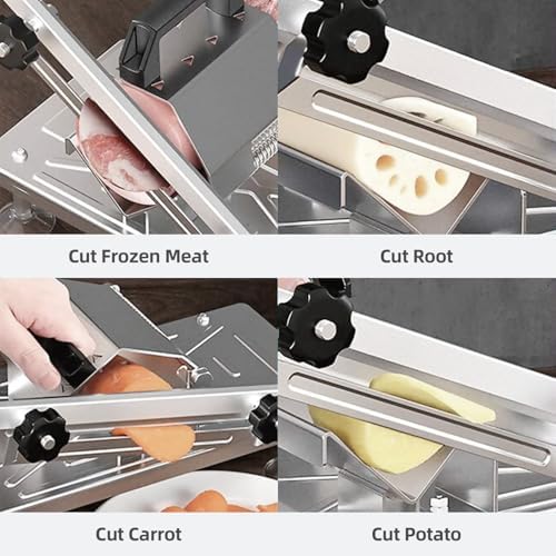 Manual Frozen Meat Slicer for Hot Pot, Upgraded Stainless Steel Meat Cutter for Beef Mutton Pork Roll, Food Slicer Machine for Shabu Shabu, BBQ, Sandwiches, KBBQ Home Cooking - Image 4