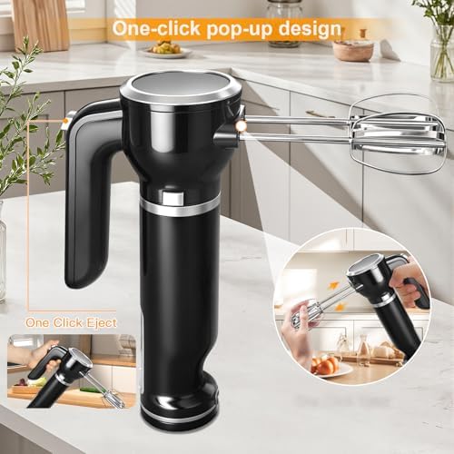 Handmixer Electric Handheld, 6-in-1 Multifunctional Handheld Immersion Blender Bundle and Whisk, Milk Frother, Food Chopper