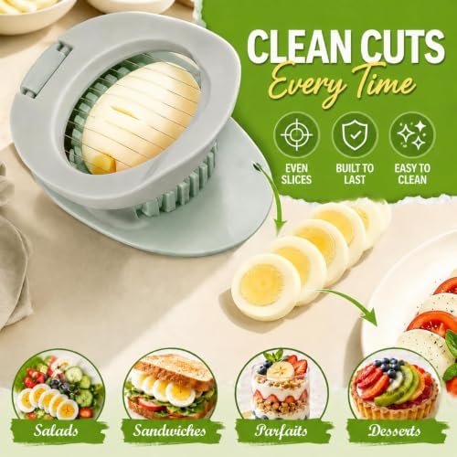 NOVANO Egg Slicer for Hard Boiled Eggs, Multi Function Stainless Steel Wire Egg Cutter, Egg Salad Maker, Fruit Slicer for Avocado, Strawberry, Kiwi Fruit - Image 3