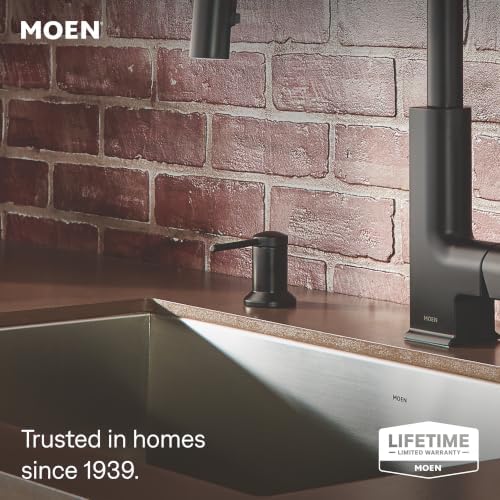 Moen 3942BL Kitchen Soap Dispenser, Refill Above Sink, Matte Black