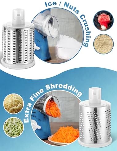Geedel Rotary Cheese Grater Hand Crank, Cheese Shredder Vegetable Slicer - Image 3