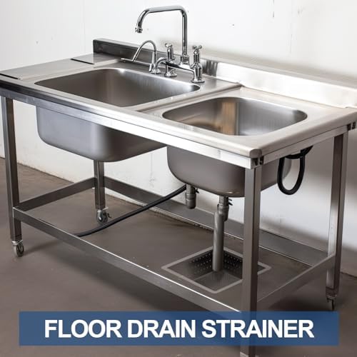 2 Pcs 10 x 10 x 3'' Stainless Steel Commercial Floor Drain Strainer