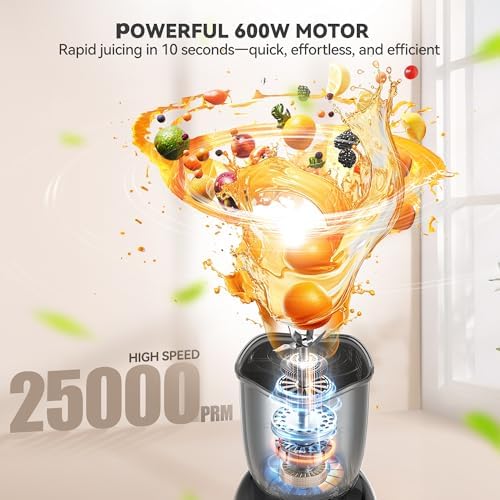 TechRise 600W Personal Blender, Smoothie Blender with 2 x 17oz Portable Cups with Sip Lids, Stainless Steel Blade, for Smoothies Shakes Ice Crushing, Baby Food, Dishwasher Safe Portable Small Blenders - Image 2