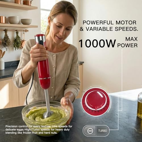 Hand Immersion Blender Mixer 1000W Whisk Chopper