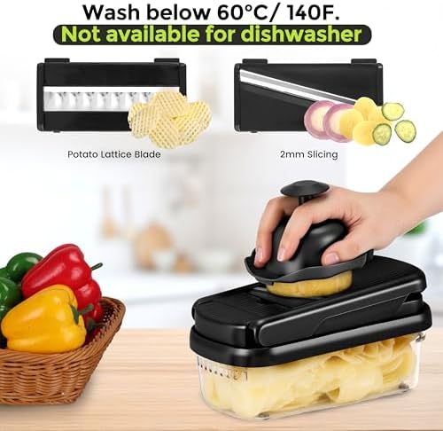 Vegetable Chopper, 12-in-1 Food Veggie Chopper Cutter with Container