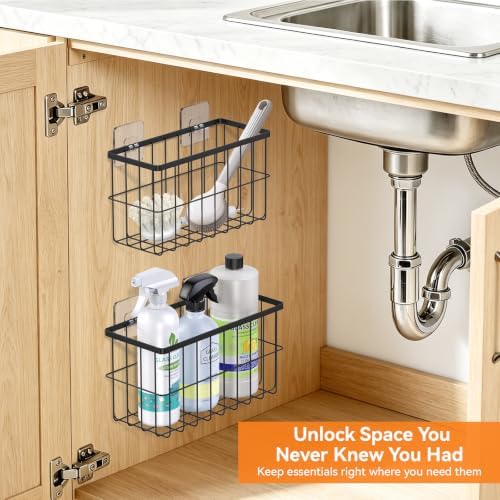 2-Pack Adhesive Cabinet Door Organizer, 5.9" Inside Cabinet Storage