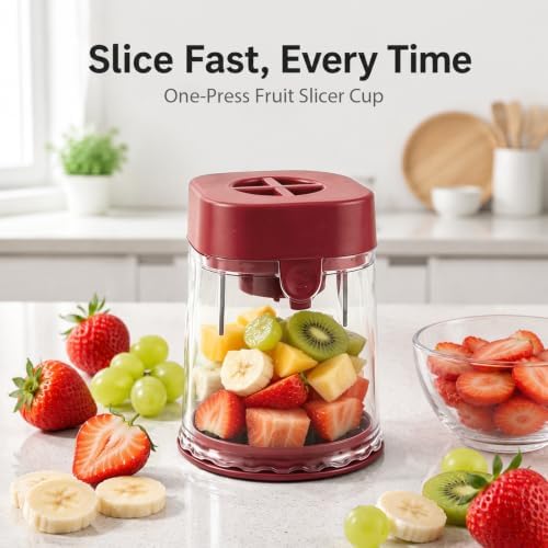 Fruit Slicer Cup, 2-in-1 Detachable Strawberry Slicer & Dicer - Image 3