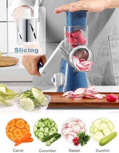GDL Cheese Grater Hand Crank, Rotary Cheese shredder, Vegetable Slicer - Image 3