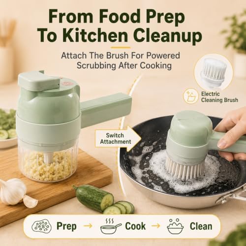 4 in 1 Handheld Electric Food Chopper Multi Blade Vegetable Cutter，1 PCS - Image 6