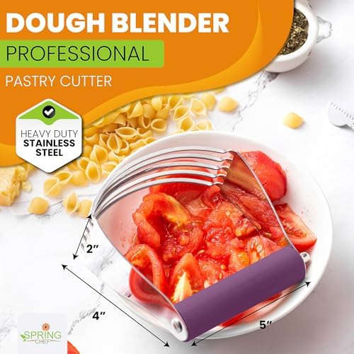 Spring Chef Large Dough Blender For Baking - Durable Pastry Blender, Purple - Image 2
