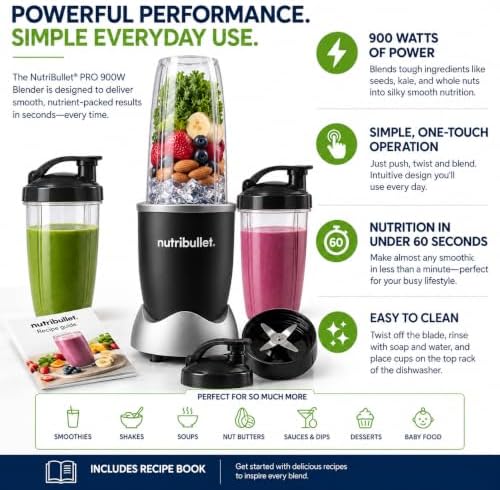 NutriBullet Pro 900W Single-Serve Blender Exclusive Bundle (Black Stainless) - Image 3