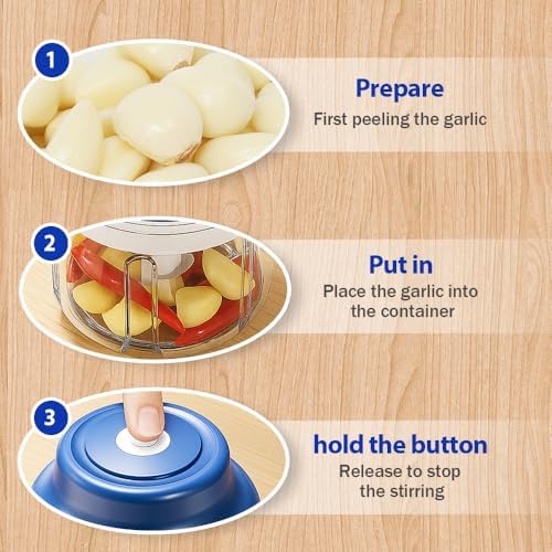 Mini Electric Garlic Chopper USB Rechargeable Onion Ginger Grinder，Green - Image 4