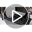 Small Dish Drying Rack with Drainboard, Compact for Kitchen Counter, Black