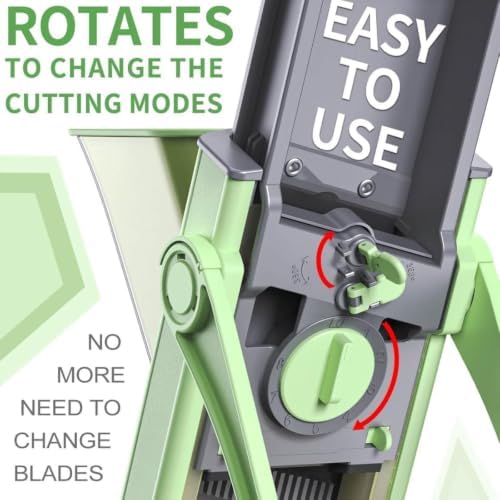 Green Mandoline Slicer Vegetable Cutter, Adjustable 0.1-8mm - Image 4