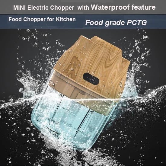 Electric Garlic, Fruit, and Vegetable Mini Food Chopper: Compact Wireless Processor Ideal for Ginger, Chili, Meat, and More, 250ML, Wood - Image 5