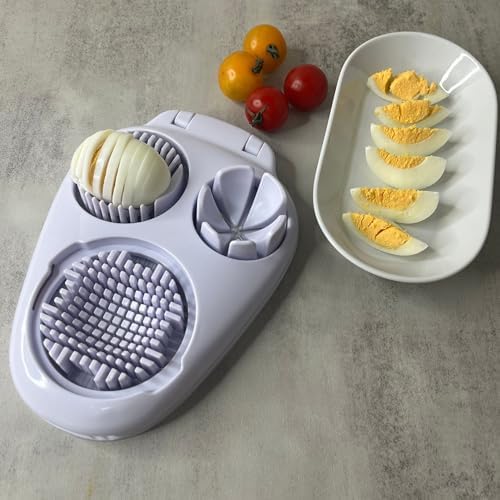 3 in 1 Boiled Egg Slicer Three Slicing Modes Kitchen Slicing Tool White