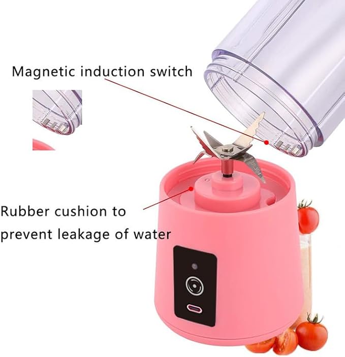 Cordless Portable Personal Size Blender - Mini Blender, 380Ml BPA Free Travel Cup, Powerful Blending Suit in Office/Home/Gym, Valentines Day Gift Pink (Pink)