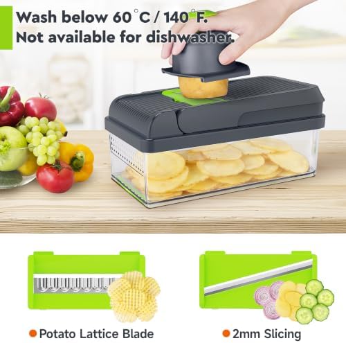 15-in-1 Vegetable Chopper, Food Veggie Chopper With Container