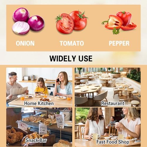 Hakka Commercial Onion Slicer, Vegetable Fruit Cutter with 3/16" & 1/4" Blades Heavy Duty Onion Cutter Stainless Steel Removable and Replaceable Kattex Chopper Tomato Slicer, Sliver - Image 6