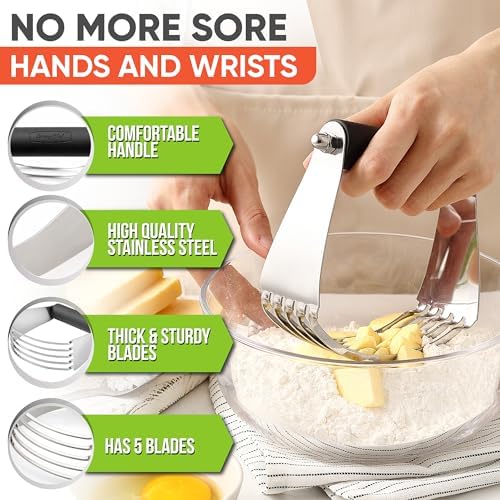 Spring Chef Large Dough Blender For Baking - Durable Pastry Blender - Black - Image 3