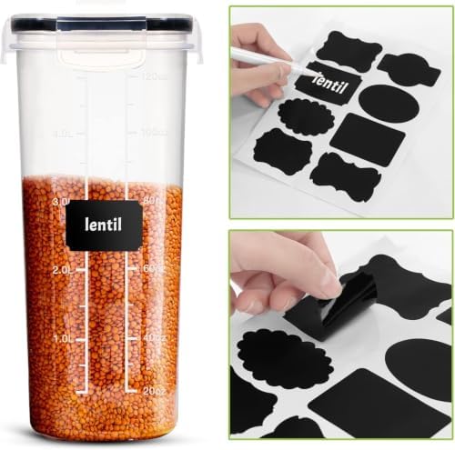 Cereal Containers Storage Set with Lids, 2 Pack, 4L (135 Oz)