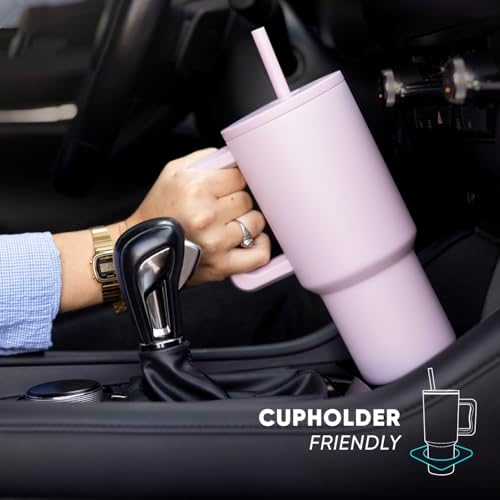 Simple Modern Tumbler with Handle and Straw | 40oz | Green
