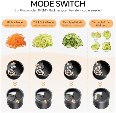 4 in 1 Vegetable Spiralizer Slicer for Veggie Noodles, Adjustable Thickness - Image 3