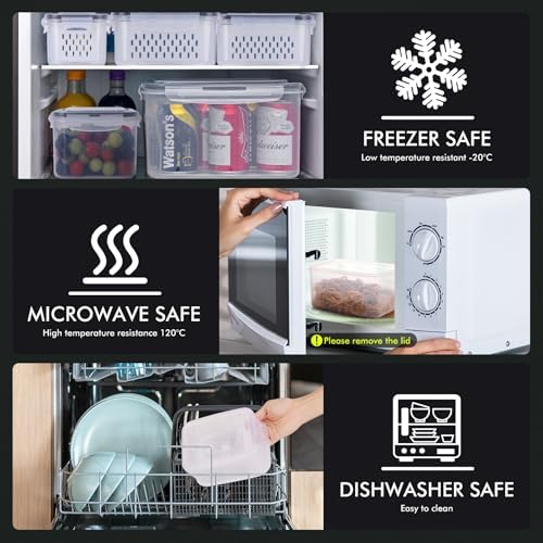 5-Pack Fruit Storage Container for Fridge, Food Storage Containers