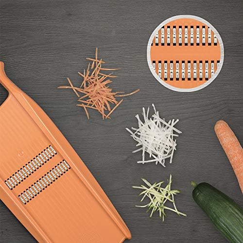 Roko Powerline Vegetable Slicer • Julienne Cutter for Fruit and Vegetables • Julienne Slicer for Fine Strips • Fine Vegetable Grater • Kitchen Slicer (Orange)