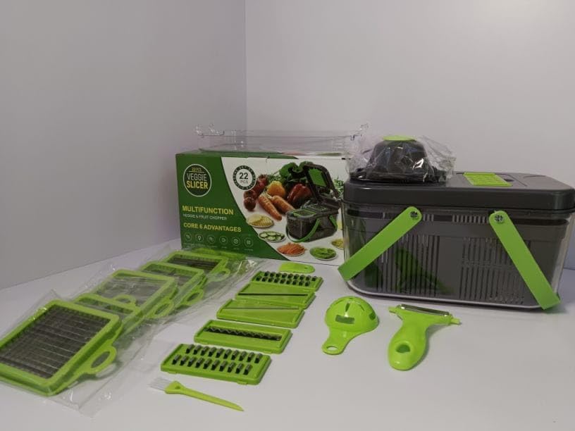 Vegetable Chopper Mandoline Slicer with Container, Food Chopper, Onion Chopper, Veggie Cutter for Salad, Kitchen Gadgets Accessories Essentials, White - Image 5