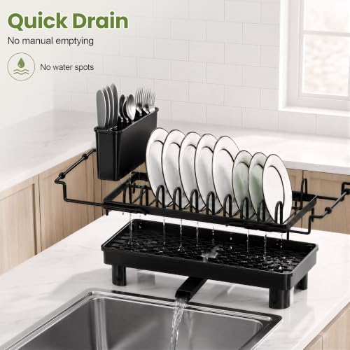Over Sink Dish Drying Rack - Expandable 14"-22" Small Dish Drainer