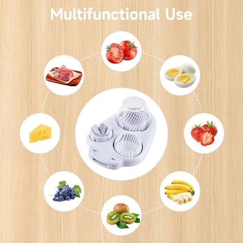 Ceruaxb 3-In-1 Egg Slicer for Hard Boiled Eggs - Stainless Steel Multipurpose Egg Cutter, Ideal Three Way Egg Slicer & Kitchen Chopper Tool for Strawberry, Mushroom, Grape, Tomato - Image 6