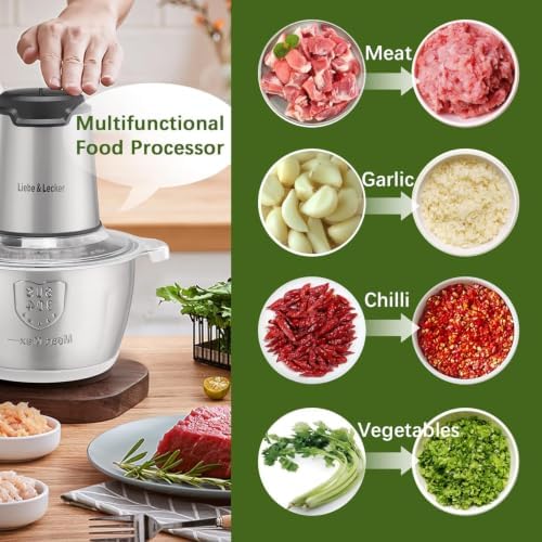 Electric Food Chopper, 350W Food Processor with 8-Cup Bowl