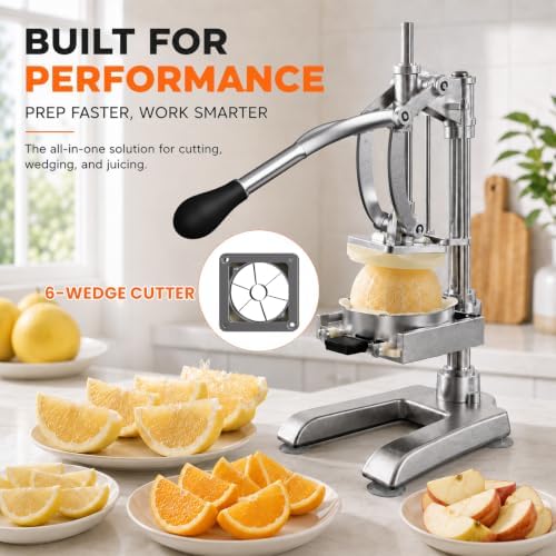 3-in-1 Commercial Vegetable Chopper, Manual Juicer & 6-Wedge Fruit Cutter - Image 4