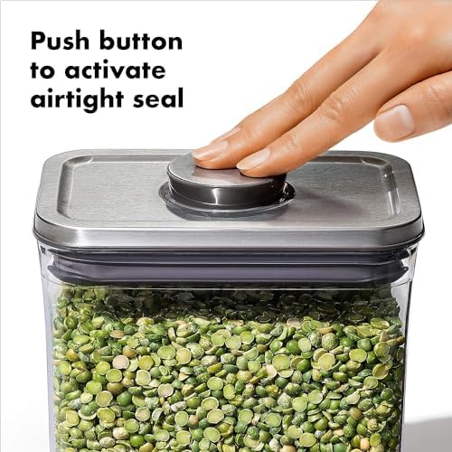 OXO Steel POP Food Storage Container 6-Piece Set with Labels, Grey