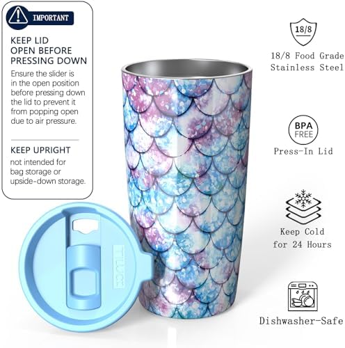 TILUCK 20 oz Insulated Coffee Tumbler with BPA-Free Lid - Image 2