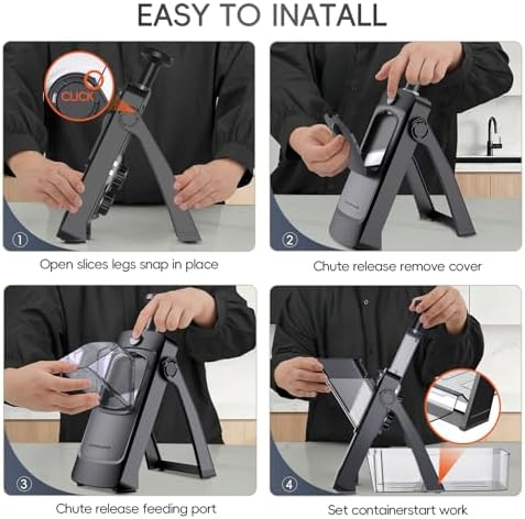 7-in-1 Safe Mandoline Slicer for Kitchen, Vegetable Slicer with Container - Image 4