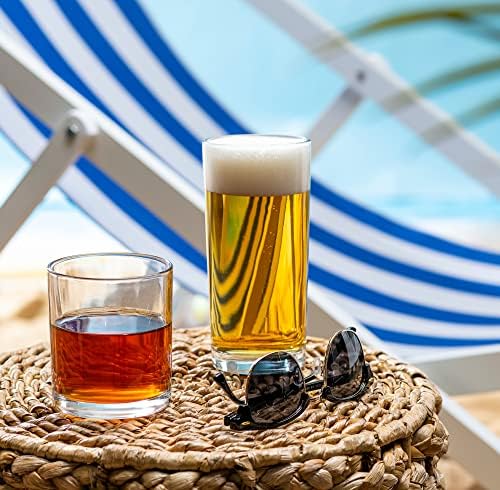 8pc Drinking Glasses Dishwasher Safe Everyday Durable Glassware Set