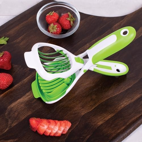HIC Kitchen Handy Dandy Slicer For Eggs, Fruit, Mushrooms, Stainless Steel Blades, Non-Slip Grip, Spring-Loaded Action - Image 3