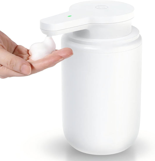 Automatic Foaming Soap Dispenser for Bathroom, 0.25s Touchless Response, 3 Foam Levels, USB-C Rechargeable, 300 mL, White