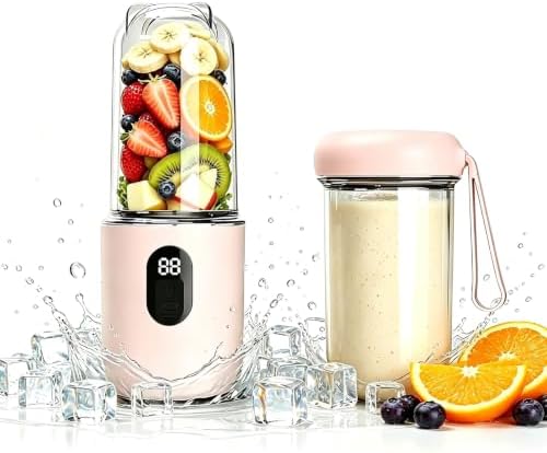 Portable Blender, Rechargeable Smoothie Blender with One‑Touch Button