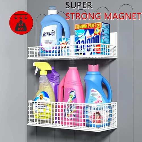 Magnetic Shelf Fridge Basket Bin Washer Dryer Locker Whiteboard Cabinet